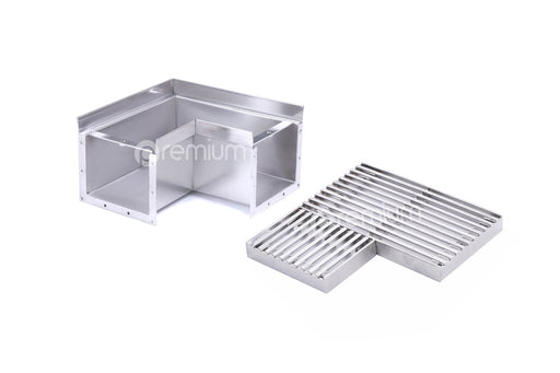 120mm Wedge Wire Heelsafe Linear Grate & Channel Right Angle (No Outlet) CCC-200120-SSTC