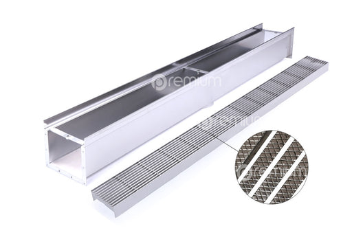 120mm Swimming Pool Anti-Slip Grate & Channel L1000mm with Outlet CLC-1000120-80SSYC