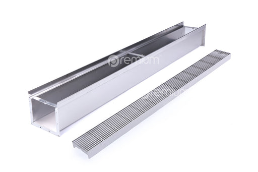 120mm Wedge Wire Heelsafe Linear Grate & Channel L1000mm (No Outlet) CLC-1000120-SSTC