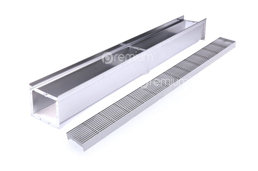 150mm Wedge Wire Heelsafe Linear Grate & Channel L1000mm with Outlet CLC-1000150-80SSTC