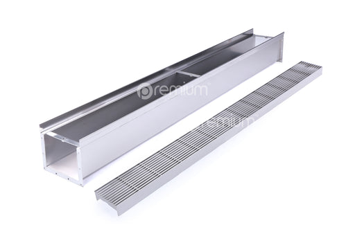 150mm Wedge Wire Heelsafe Linear Grate & Channel L1000mm (No Outlet) CLC-1000150-SSTC