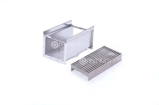 120mm Wedge Wire Heelsafe Linear Grate & Channel L200mm with Outlet CLC-200120-80SSTC