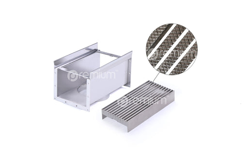 150mm Swimming Pool Anti-Slip Grate & Channel L200mm with Outlet CLC-200150-80SSYC