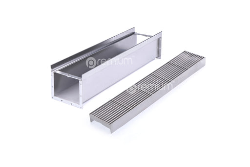 120mm Wedge Wire Heelsafe Linear Grate & Channel L500mm (No Outlet) CLC-500120-SSTC