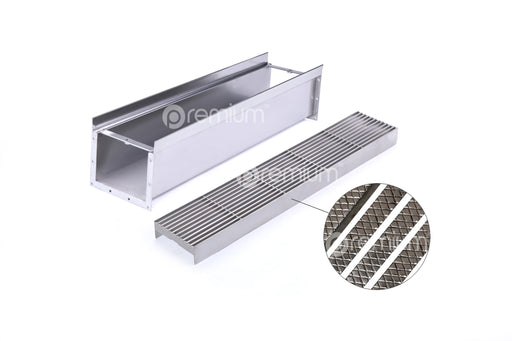 150mm Swimming Pool Anti-Slip Grate & Channel L500mm (No Outlet) CLC-500150-SSYC